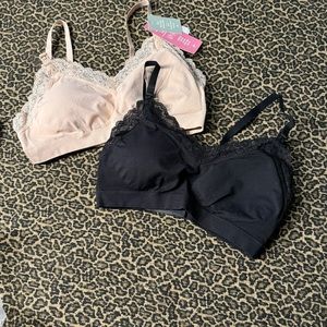 H&M Bralettes Black & Nude Size Medium